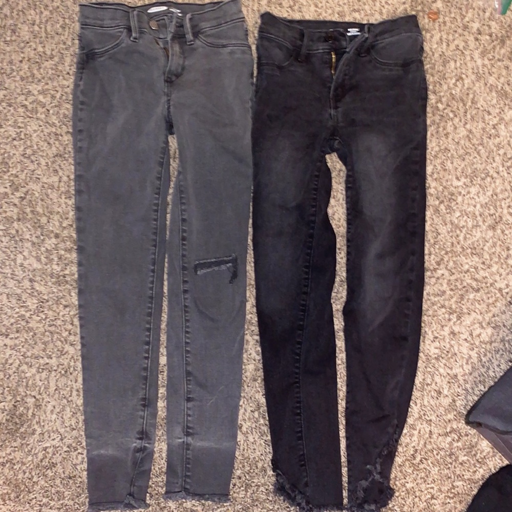 2 pairs of black old navy ballerina jeans size 10 in girls